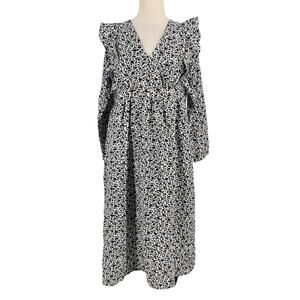 SALE Glamorous Bloom Romantic Floral Print Midi Prairie Dress Womens Size 6